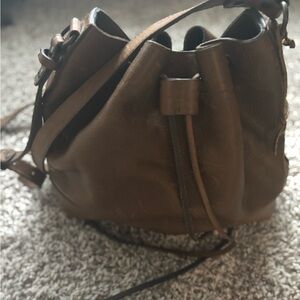 Will Robin Leather Goods brown  with Tan bucket boho leather bag